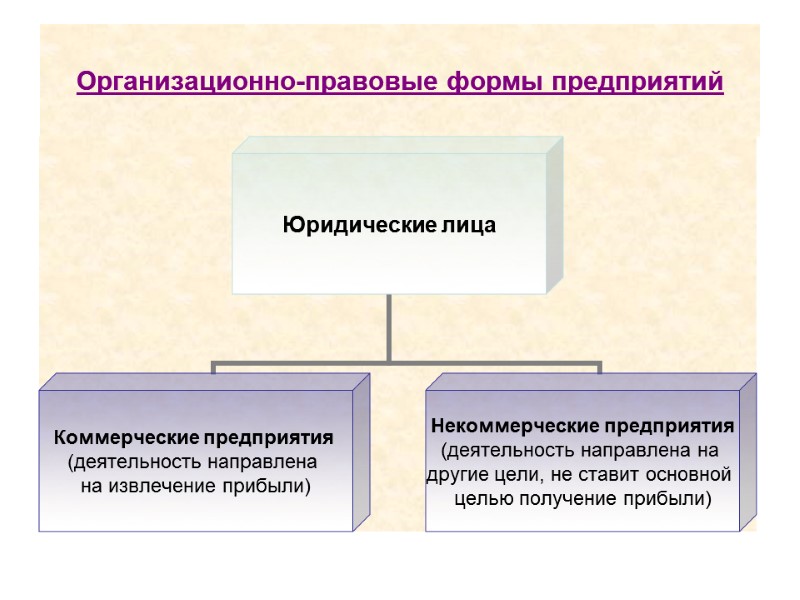 Организационно-правовые формы предприятий